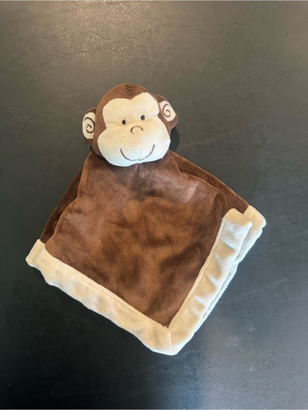 Plush Monkey Lovey Security Blanket - Brown